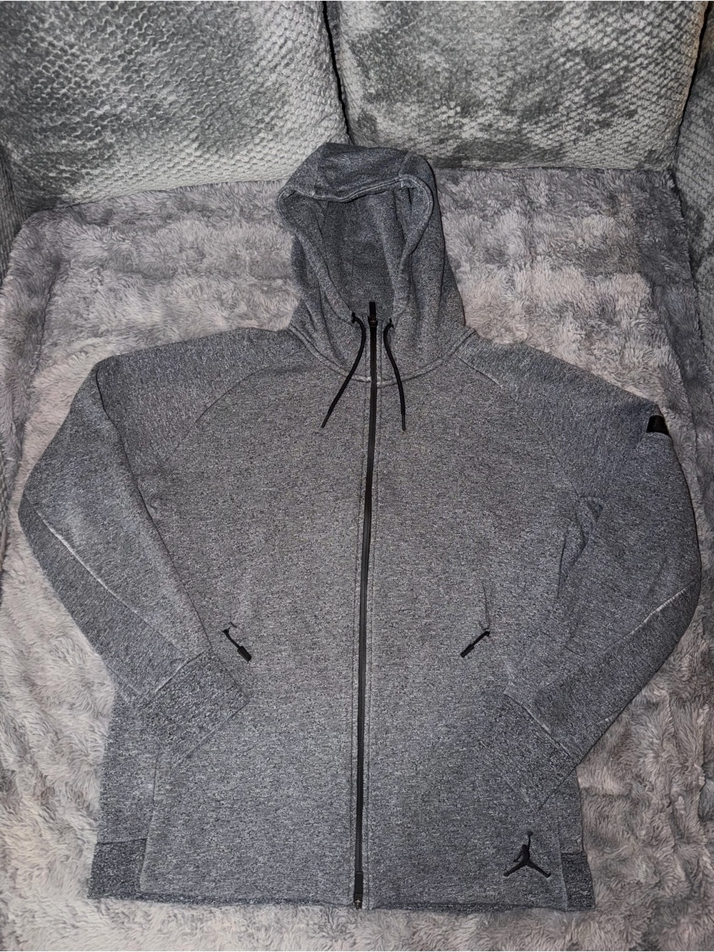 Jordan Men's Gray Full-Zip Hoodie Sweater
